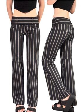 Nanette Lepore | Vintage Y2K Low Rise Striped Cummerbund Pants